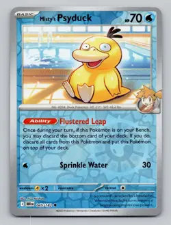 Misty's Psyduck 045/182 Uncommon Destined Rivals Pokemon Reverse Holo Near Mint - Image 1