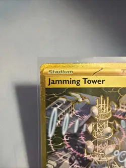 Pokemon Jamming Tower 243/182 Sv10: Destined Rivals Hyper Rare Full Art Gold NM - Image 2