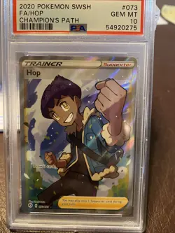2020 Pokemon SWSH Champion's Path #073 Full Art Trainer Hop PSA 10 GEM MINT - Image 2
