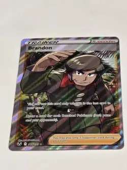 Brandon Full Art Trainer SWSH12: Silver Tempest 188/195 Pokemon TCG NM Supporter - Image 4