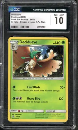 Decidueye SM55 Black Star Promo CGC 10 Gem Mint LOW POP (10) Pokemon Holo - Image 1