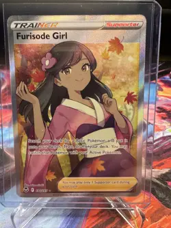 Pokemon TCG Furisode Girl Silver Tempest Trainer Full Art Holo Rare 190/195 - Image 1