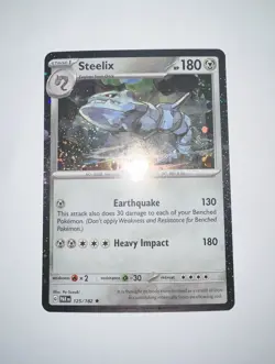 STEELIX 125/182 RARE COSMOS HOLOBLEED WITH 🌀 2X SWIRLS 🌀PARADOX RIFT POKEMON - Image 2