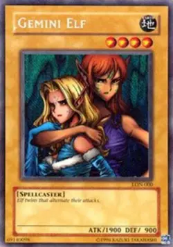 Yugioh! LP Gemini Elf - LON-000 - Secret Rare - 1st Edition Lightly Played, Engl - Image 1
