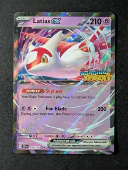 2024 Pokemon LATIAS EX #076/191 Surging Sparks Stamped Holo Double Rare ENG - Image 1