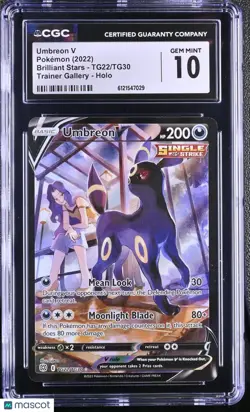 2022 Pokemon Brilliant Stars Trainer Gallery Umbreon V TG22/TG30 CGC 10 - Image 1