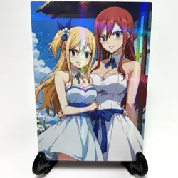 Fairy Tail Lucy Heartfilia Erza Scarlet Sexy Anime Waifu Girls Goddess Art Card - Image 1