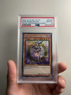 Yugioh Dark Magician Girl Tin Of The Pharaoh’s Gods MP22-EN268 1st Ed. PSA 10 - Image 1
