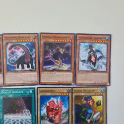 Vintage YuGiOh tcg lot of 53 cards 1996 Mix of English Japanese and Korean Cards - Image 4