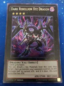 Yugioh Dark Rebellion Xyz Dragon NECH-EN053 Secret Rare 1st Ed - Image 1