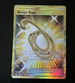 Pokemon Secret Rare Gold ESCAPE ROPE 163/147 Burning Shadows Holo Card - Image 5