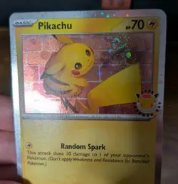 Pikachu Pokemon Day Cosmos Holo 051/162 SWIRL Stamped 30th Anniversary - NM - Image 1