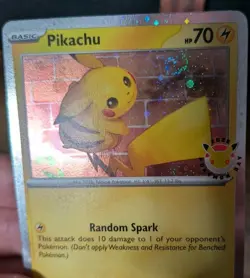 Pikachu Pokemon Day Cosmos Holo 051/162 SWIRL Stamped 30th Anniversary - NM - Image 2