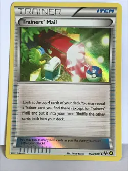 Trainers' Mail ALTERNATE ART HOLO Trainer 92a/108 Pokemon XY Roaring Skies NM - Image 1