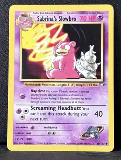 Sabrina's Slowbro 60/132 Uncommon Gym Heroes Pokemon Moderately Played - Image 1