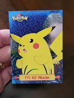 NM! Topps Pokemon TV Series TV2 Pikachu #25 Black Label Rare Textured Holo Foil - Image 2