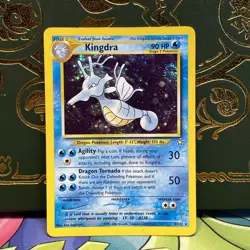 Pokemon TCG Kingdra 8/111 Neo Genesis Holo SWIRL DMG - Image 1