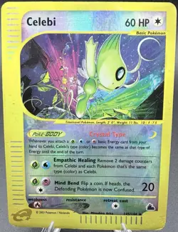 2003 Pokemon Celebi 145/144 Skyridge Secret Rare ⭐ Reverse Holo Crystal Type HP - Image 1