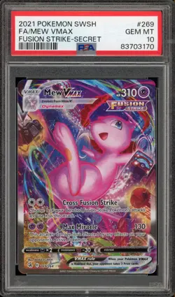 Pokemon Mew VMAX Fusion Strike Full Alt Art #269 PSA 10 Gem Mint - Image 1
