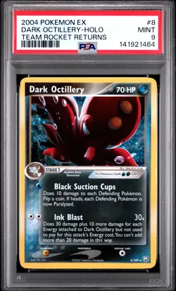 2004 POKEMON EX TEAM ROCKET RETURNS #8 DARK OCTILLERY-HOLO PSA 9 - Image 1