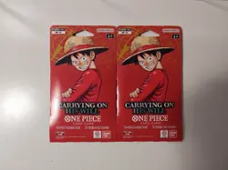 🧭One Piece Carrying On His Will OP-13 Sleeved Booster Pack X2 Lets Go!🏴‍☠ - Image 1