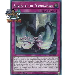 Yugioh! 1x Songs of the Dominators RA05-EN081 Platinum Secret Rare 1st Ed NM - Image 1