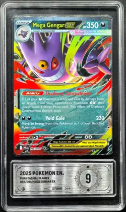 2025 Pokemon Cards ENG. Metal Tags Mega Gengar EX 056/094 PCG 9 (SAME AS PSA 9) - Image 1