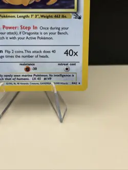 Pokemon TCG Dragonite 4/62 Fossil Holo Card Unlimited Edition Vintage - Image 4