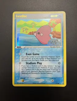 Pokemon Card - Luvdisc 7/100 - Reverse Holo Stamped EX Crystal Guardians - MP - Image 1