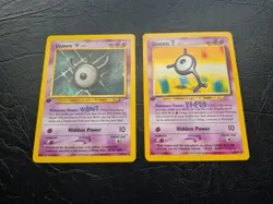 Pokemon Tcg Unown W & Y 1st Edition Good Condition Rare Neo Vintage! 2 cards! - Image 1