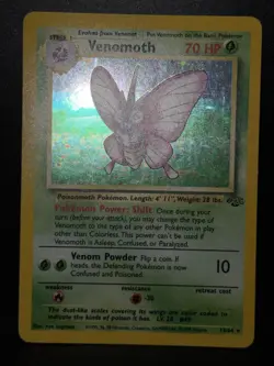 Venomoth 13/64 WOTC Jungle Rare Unlimited Holo Holo Pokemon Card LP - Image 2