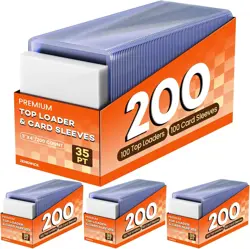 800 Card Sleeves Top Loaders for 400 Hard + 400 Soft Sleeves, Clear - Image 1