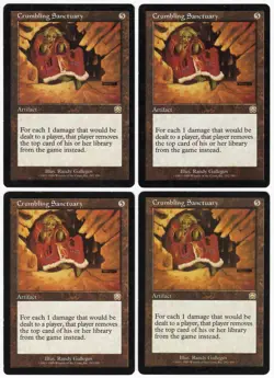 Crumbling Sanctuary x4 4x 1999 Mercadian Masques PLAYSET Artifact MTG LP AZ2 - Image 1