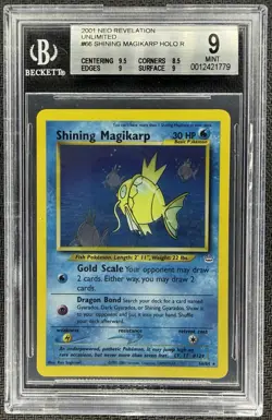 2001 Pokemon Neo Revelation Unlimited Shining Magikarp Holo 66/64 BGS 9 Mint - Image 1
