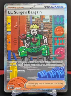 Pokemon Lt. Surge's Bargain #185/132 English Mega Evolution SIR - Image 1