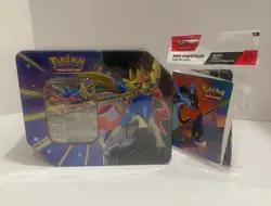 Pokemon TCG Slashing Legends Tin Zacian ex + Mini Portfolio Factory Sealed New - Image 1