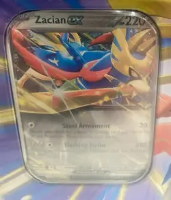 Pokemon TCG Slashing Legends Tin Zacian ex + Mini Portfolio Factory Sealed New - Image 2