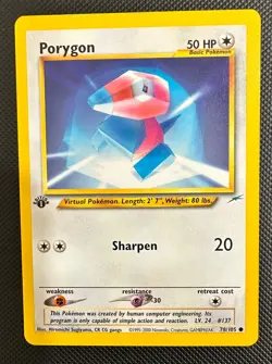 Pokemon 2002 Neo DESTINY 1st Edition PORYGON 78/105 NM - never played - Image 1