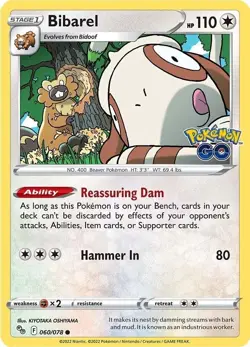 Bibarel - 060/078 - Common - NM - Pokemon Go - Image 1