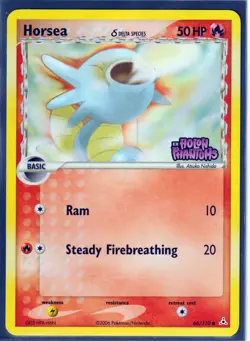 POKEMON EX HOLON PHANTOMS-HORSEA (Delta Species) 66/110-REVERSE HOLO-STAMPED NM - Image 1