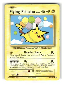 Flying Pikachu 110/108 Secret Rare Evolutions Pokemon Moderately Played - Image 1