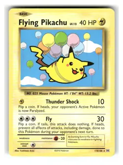Flying Pikachu 110/108 Secret Rare Evolutions Pokemon Damaged - Image 1