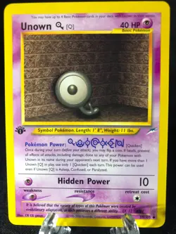 Unown Q 59/105 Neo Destiny 1st EDITION Pokemon TCG WotC NM Never Played! - Image 1