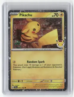2026 Pokemon 30th Anniversary Pikachu #051/162 Reverse Holo - Image 1
