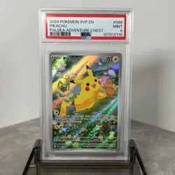 Pokemon TCG Pikachu Paldea Adventure Chest PSA9 - Image 1