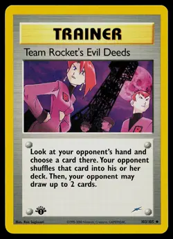 Pokemon Card - Team Rocket's Evil Deeds Neo Destiny 103/105 Uncommon 1st Edition - Image 1
