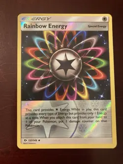 Rainbow Energy 137/149 Sun & Moon Reverse Holo Pokemon TCG Card - Image 1