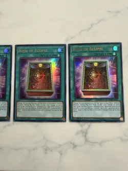 Yugioh 3x Book of Eclipse RA02 EN054 Ultra Rare 1st Ed NM staple card Spell mint - Image 2