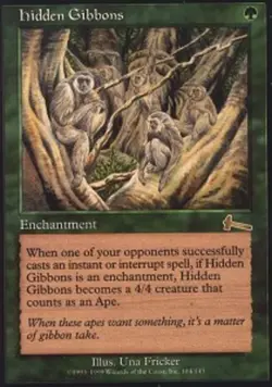 1 x Hidden Gibbons - Urza's Legacy - Moderate Play - MTG - Image 1
