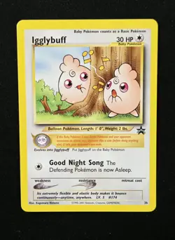 Igglybuff #36 Wizards Black Star Promo Rare Pokemon League TCG 2001 WoTC - Image 1